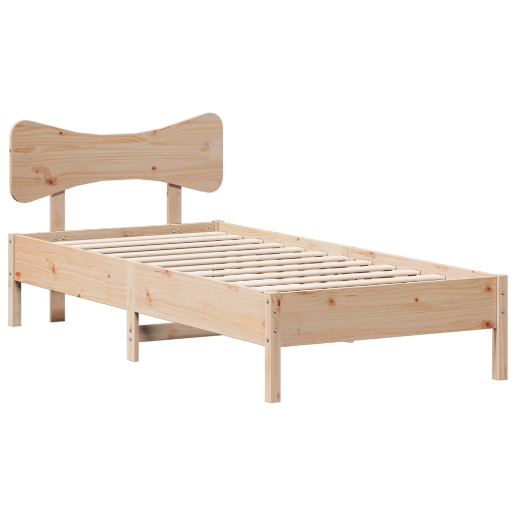 vidaXL Rama łóżka bez materaca, 75x190 cm, lite drewno sosnowe