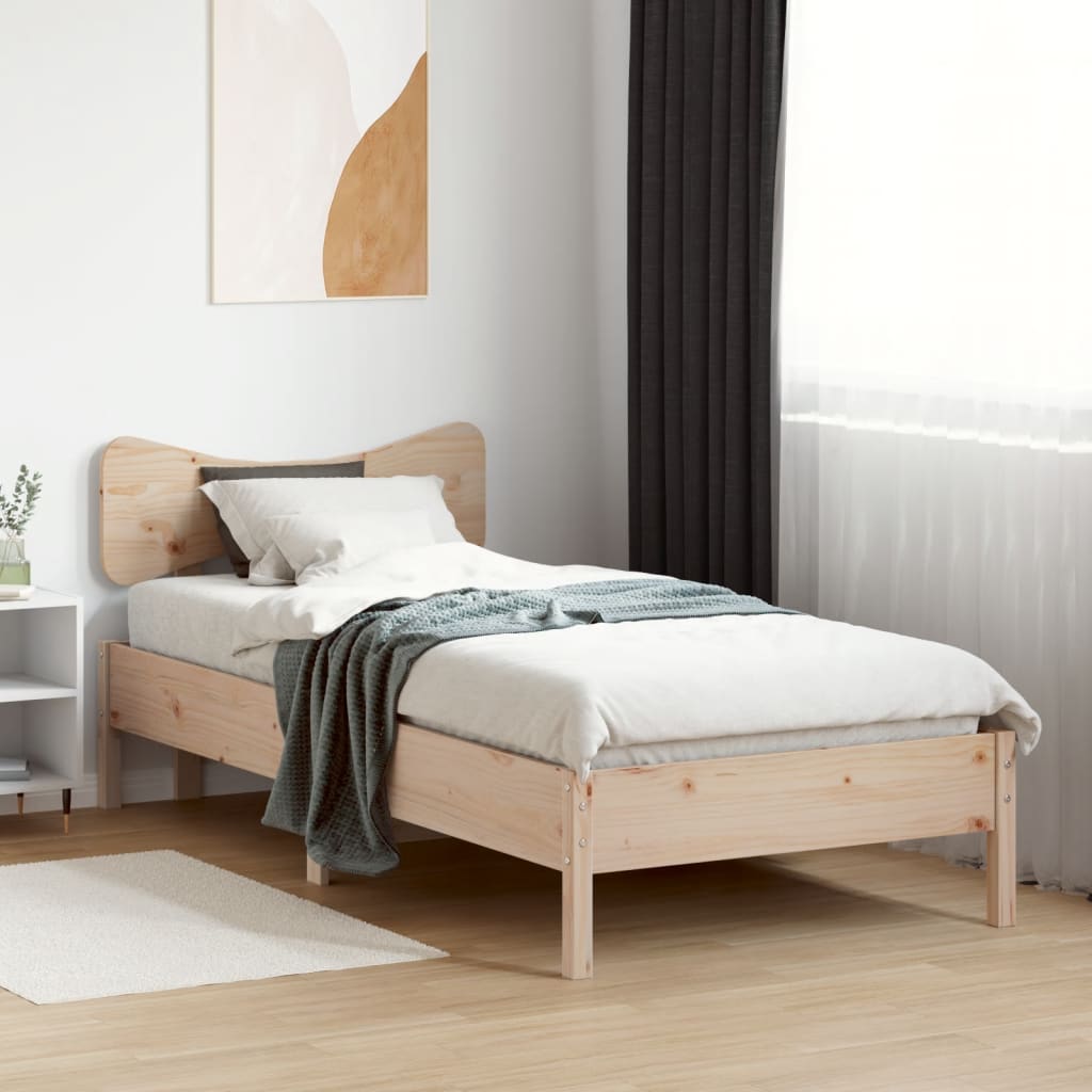 vidaXL Rama łóżka bez materaca, 75x190 cm, lite drewno sosnowe