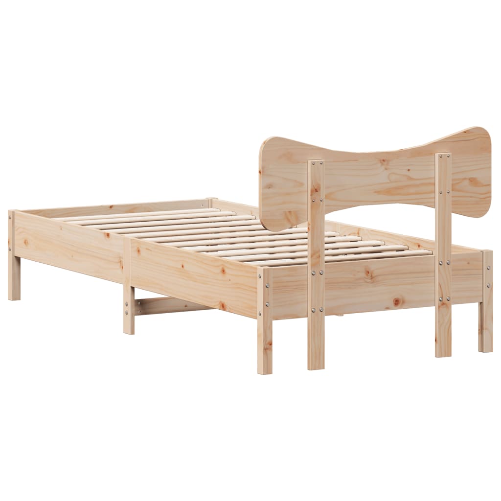 vidaXL Rama łóżka bez materaca, 75x190 cm, lite drewno sosnowe