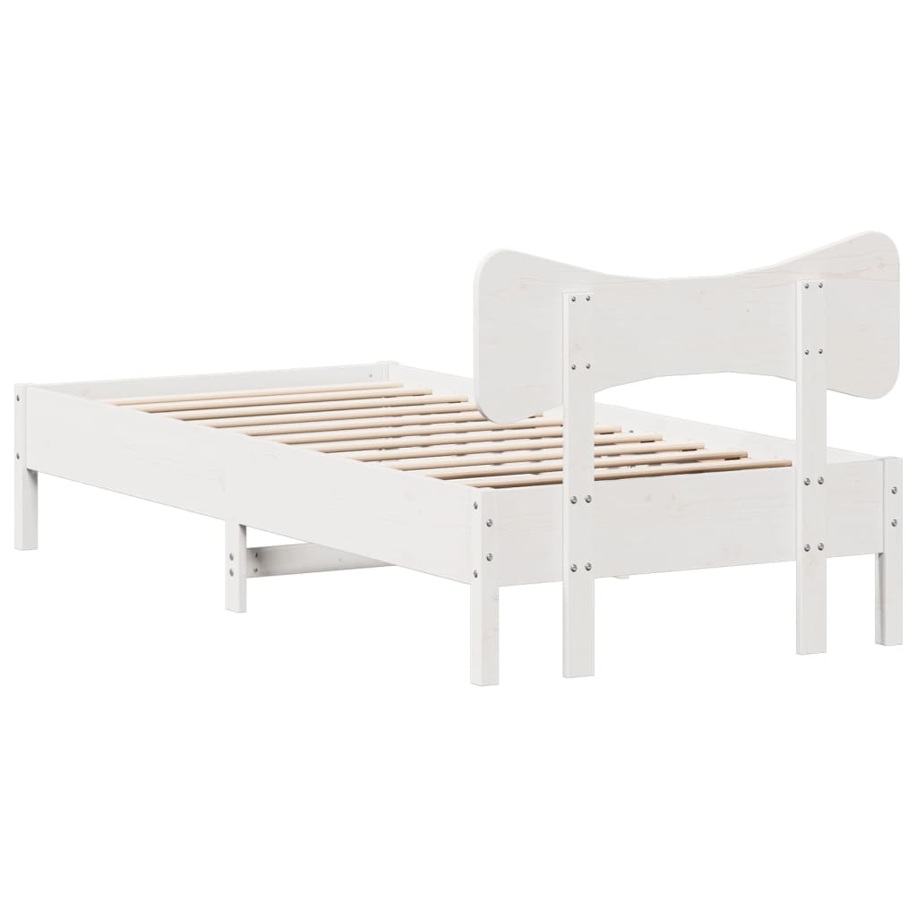 vidaXL Rama łóżka bez materaca, biała, 75x190 cm, lite drewno sosnowe
