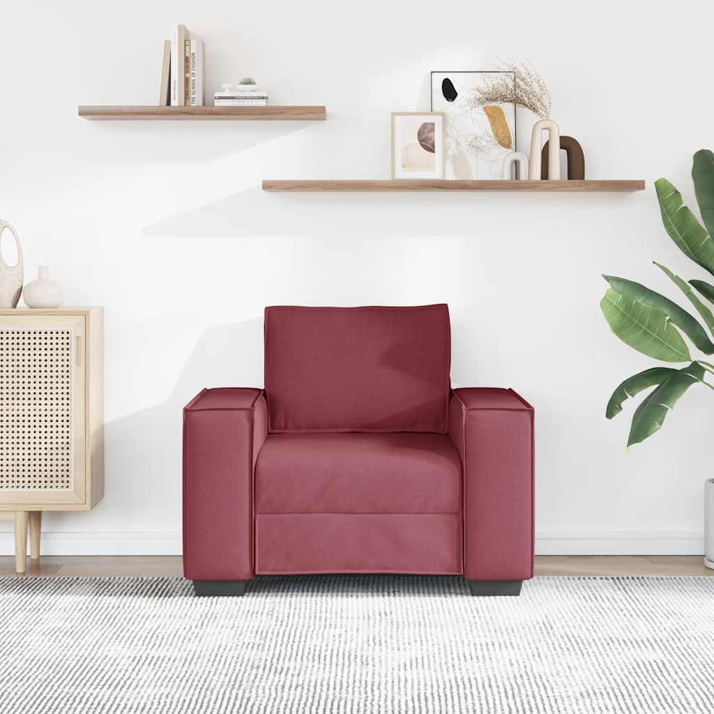 vidaXL Sofa Fotel Wino Czerwone 100x78x84 cm Tkanina