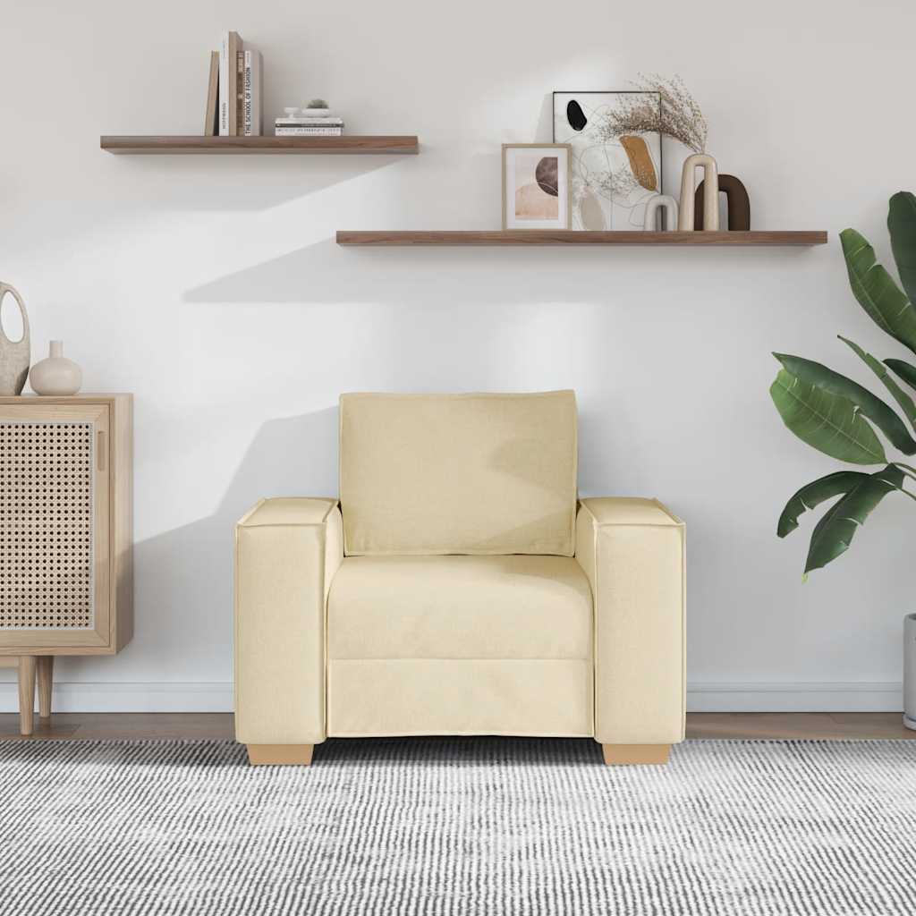 vidaXL Sofa Fotel Kremowy 100x78x84 cm Tkanina