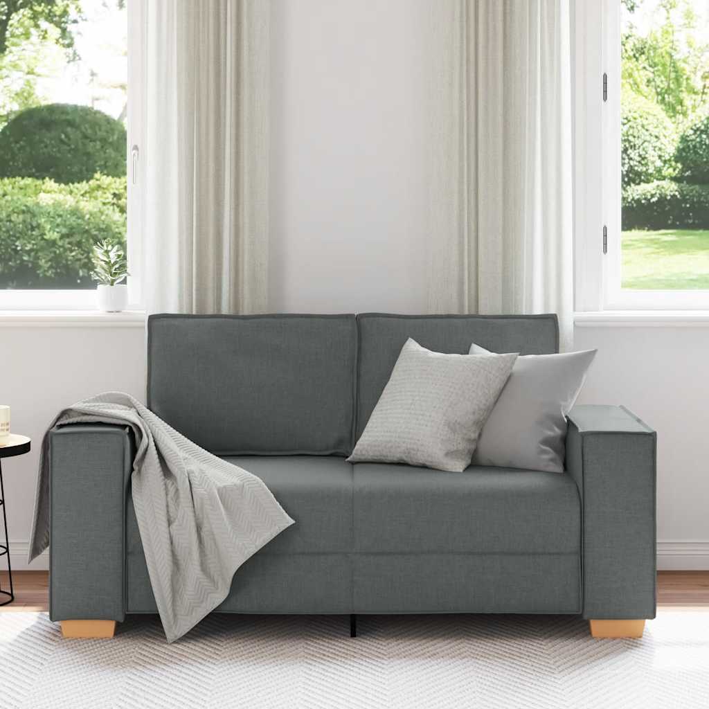 vidaXL Sofa 2-osobowa Ciemnoszara 160x78x84 cm Tkanina