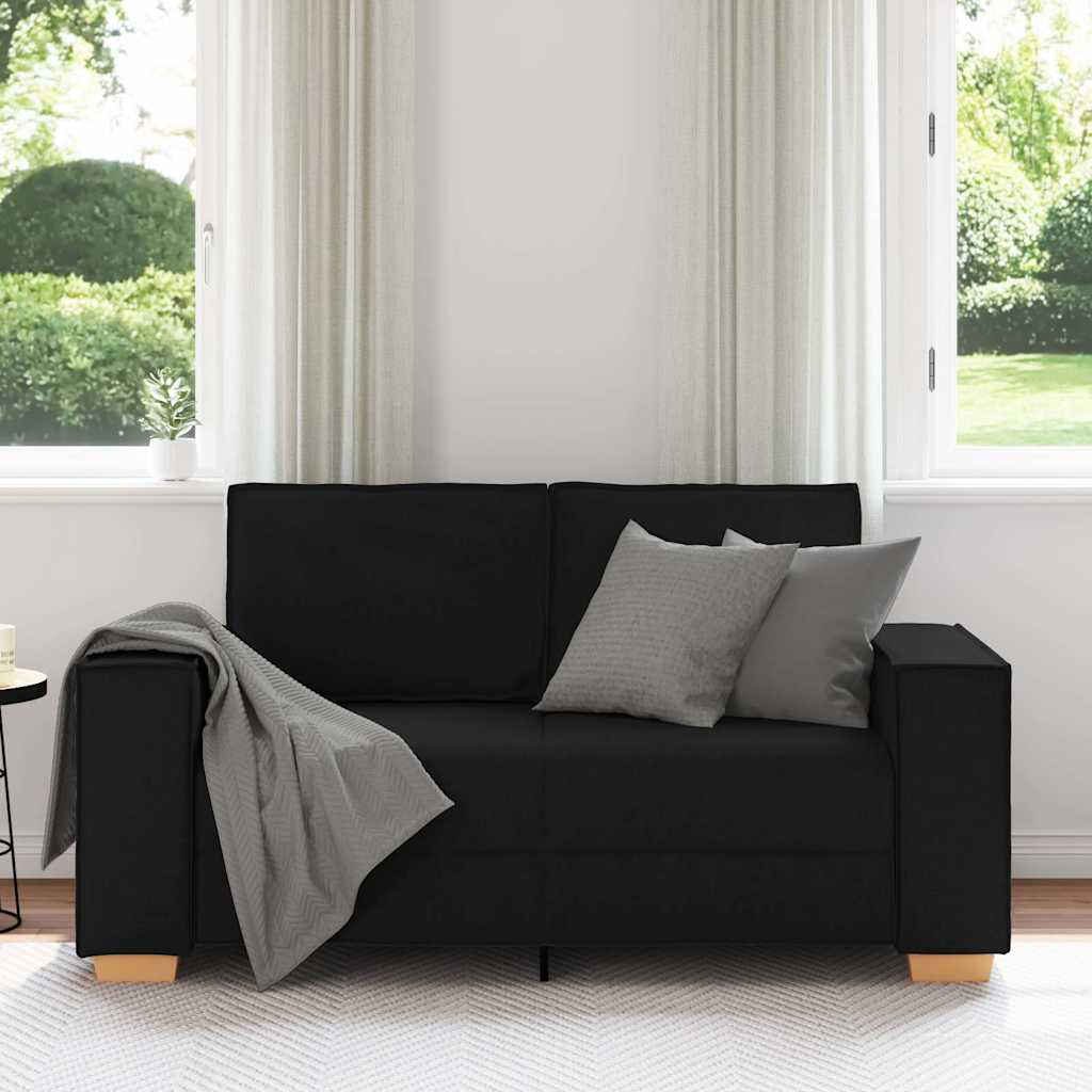 vidaXL Sofa 2-osobowa Czarna 160x78x84 cm Tkanina