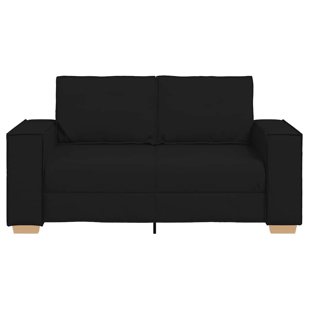 vidaXL Sofa 2-osobowa Czarna 160x78x84 cm Tkanina