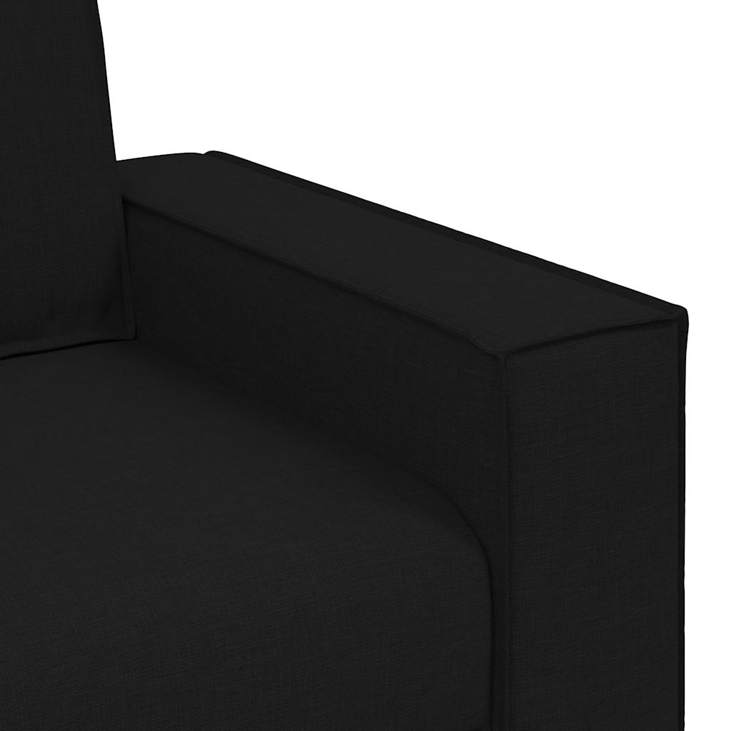 vidaXL Sofa 2-osobowa Czarna 160x78x84 cm Tkanina