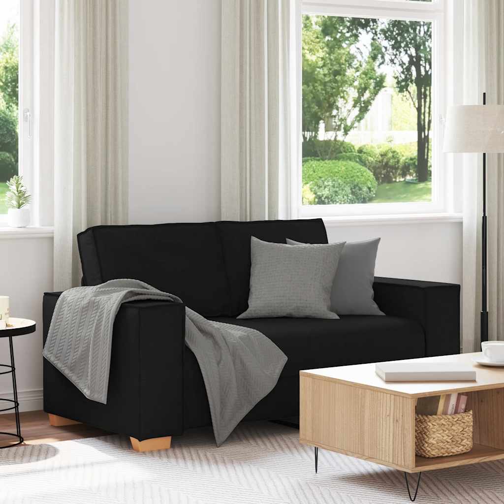 vidaXL Sofa 2-osobowa Czarna 160x78x84 cm Tkanina