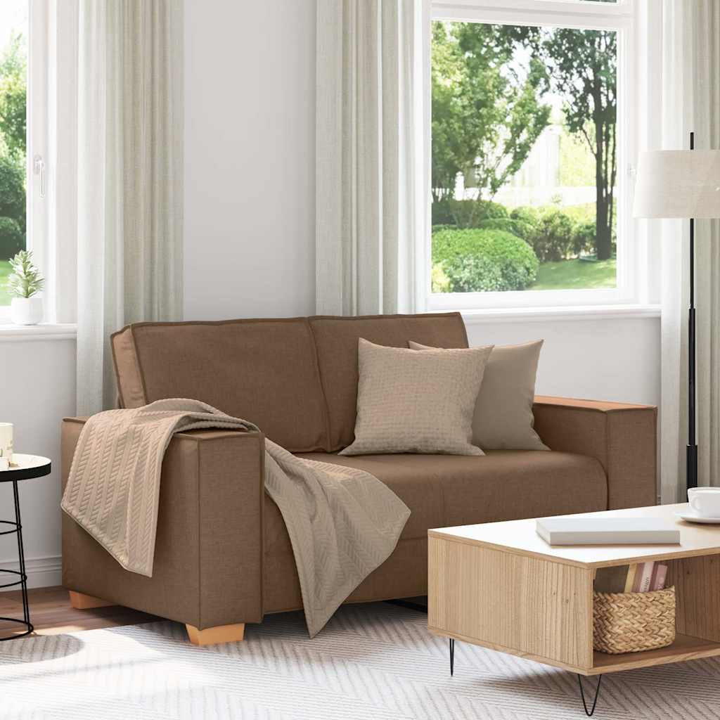 vidaXL Sofa 2-osobowa brązowa 160x78x84 cm tkanina
