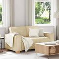 vidaXL Sofa 2-osobowa kremowa 160x78x84 cm Tkanina