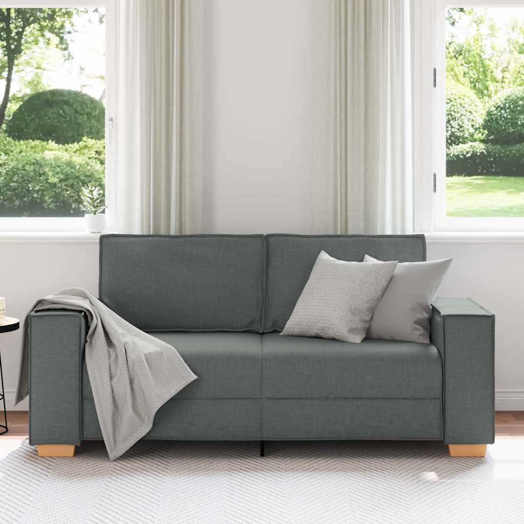 vidaXL Sofa 2-osobowa Ciemnoszara 180x78x84 cm Tkanina