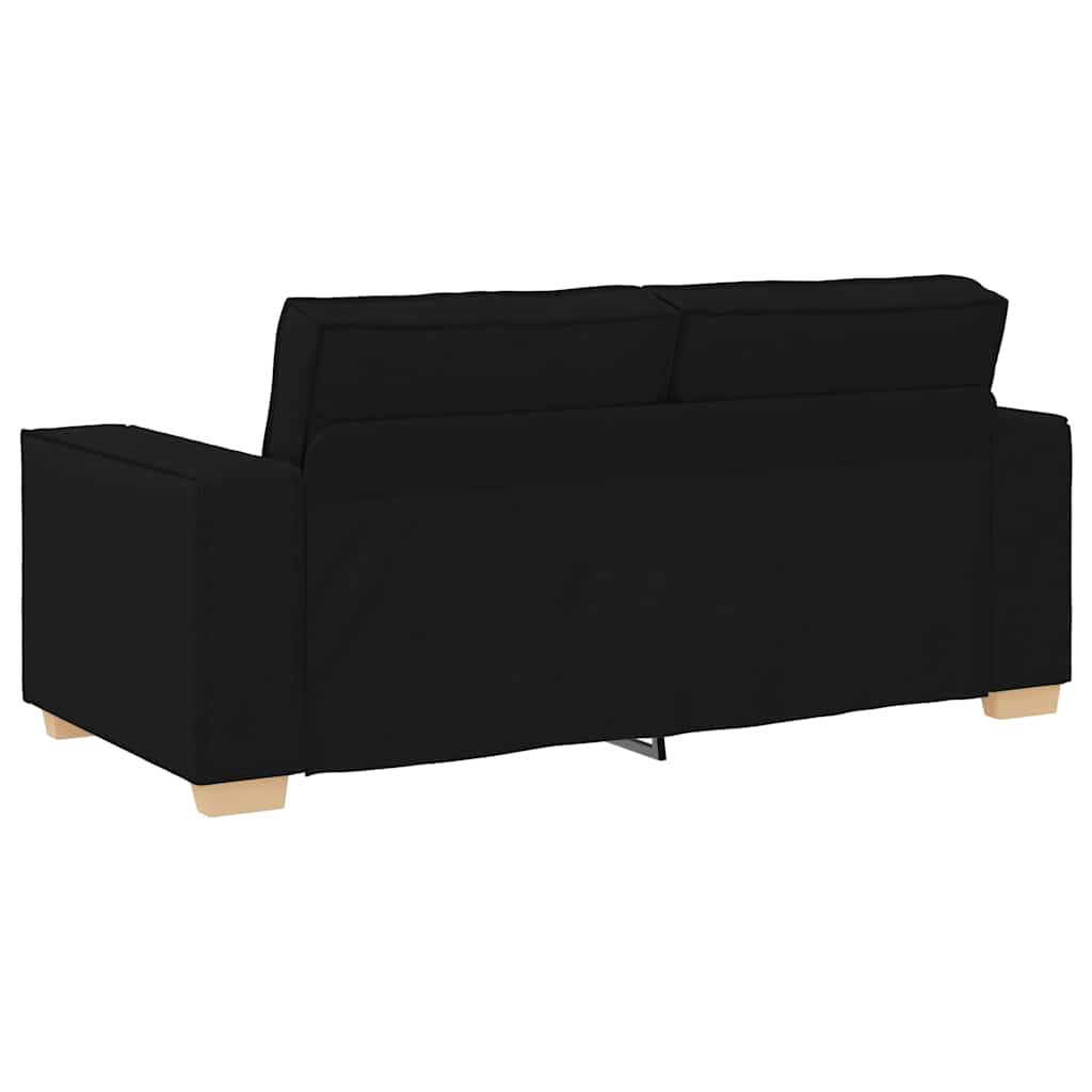 vidaXL Sofa 2-osobowa Czarna 180x78x84 cm Tkanina