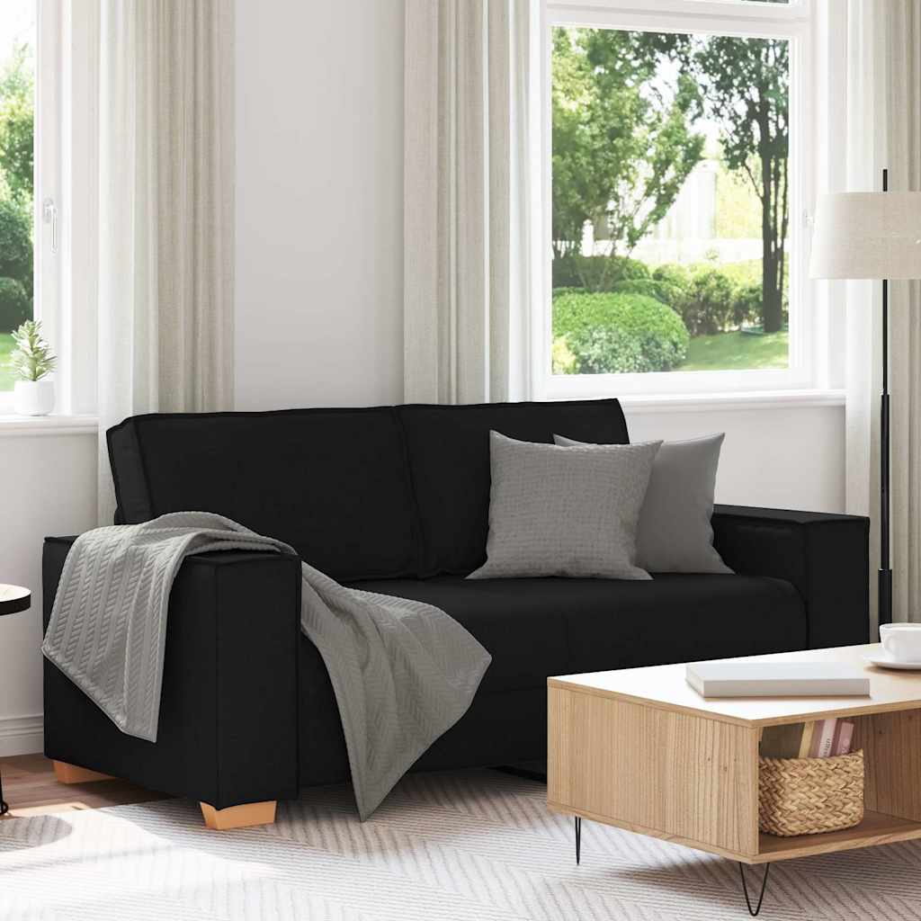 vidaXL Sofa 2-osobowa Czarna 180x78x84 cm Tkanina