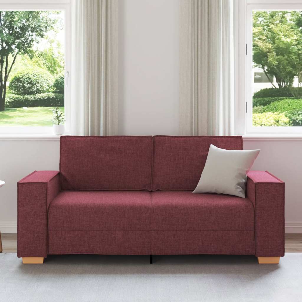 vidaXL Sofa 2-osobowa w kolorze czerwonego wina 180x78x84 cm Tkanina