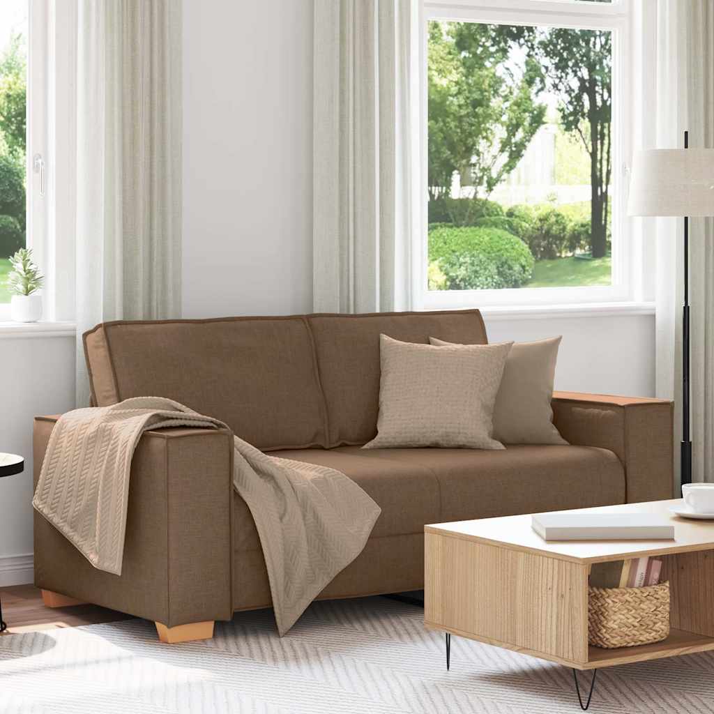 vidaXL Sofa 2-osobowa brązowa 180x78x84 cm tkanina
