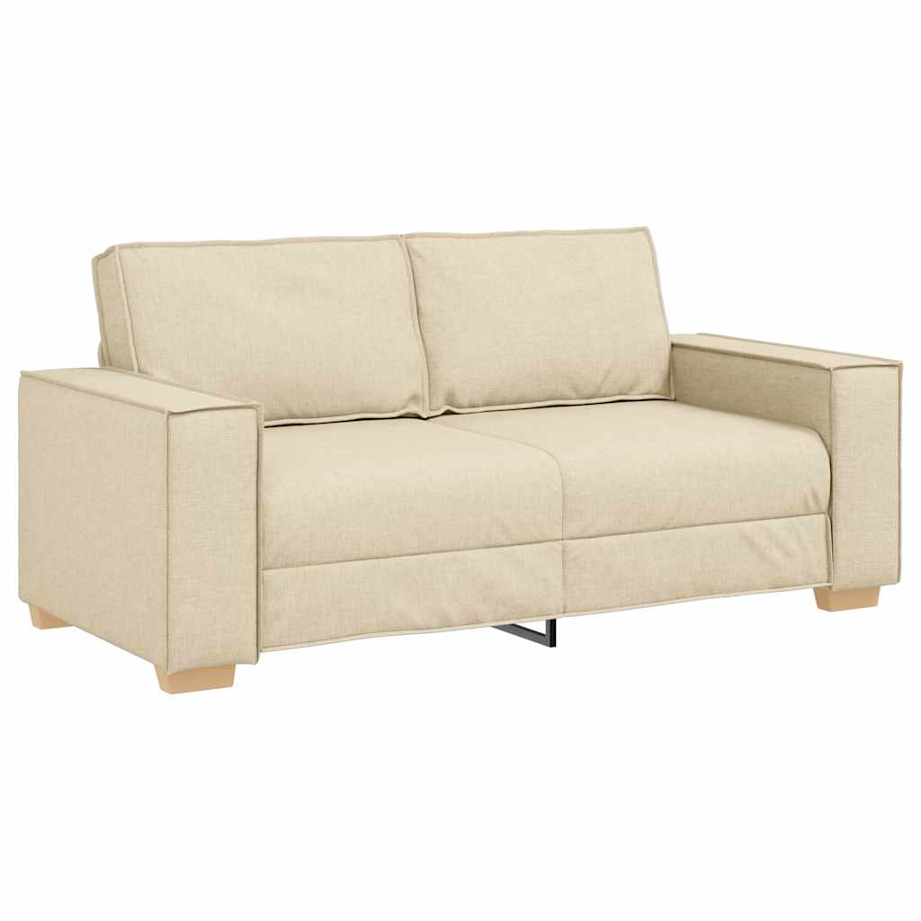 vidaXL Sofa 2-osobowa kremowa 180x78x84 cm Tkanina