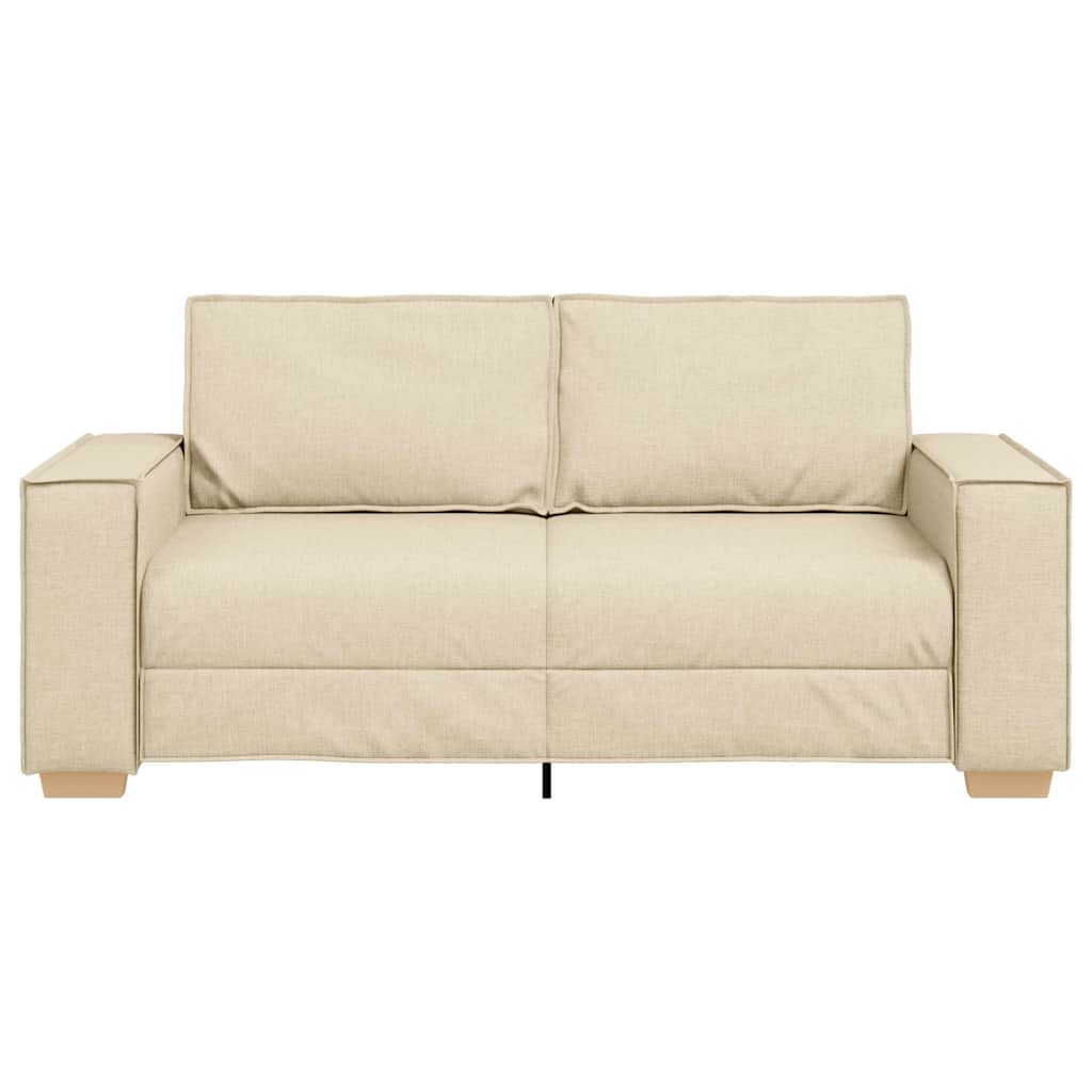 vidaXL Sofa 2-osobowa kremowa 180x78x84 cm Tkanina