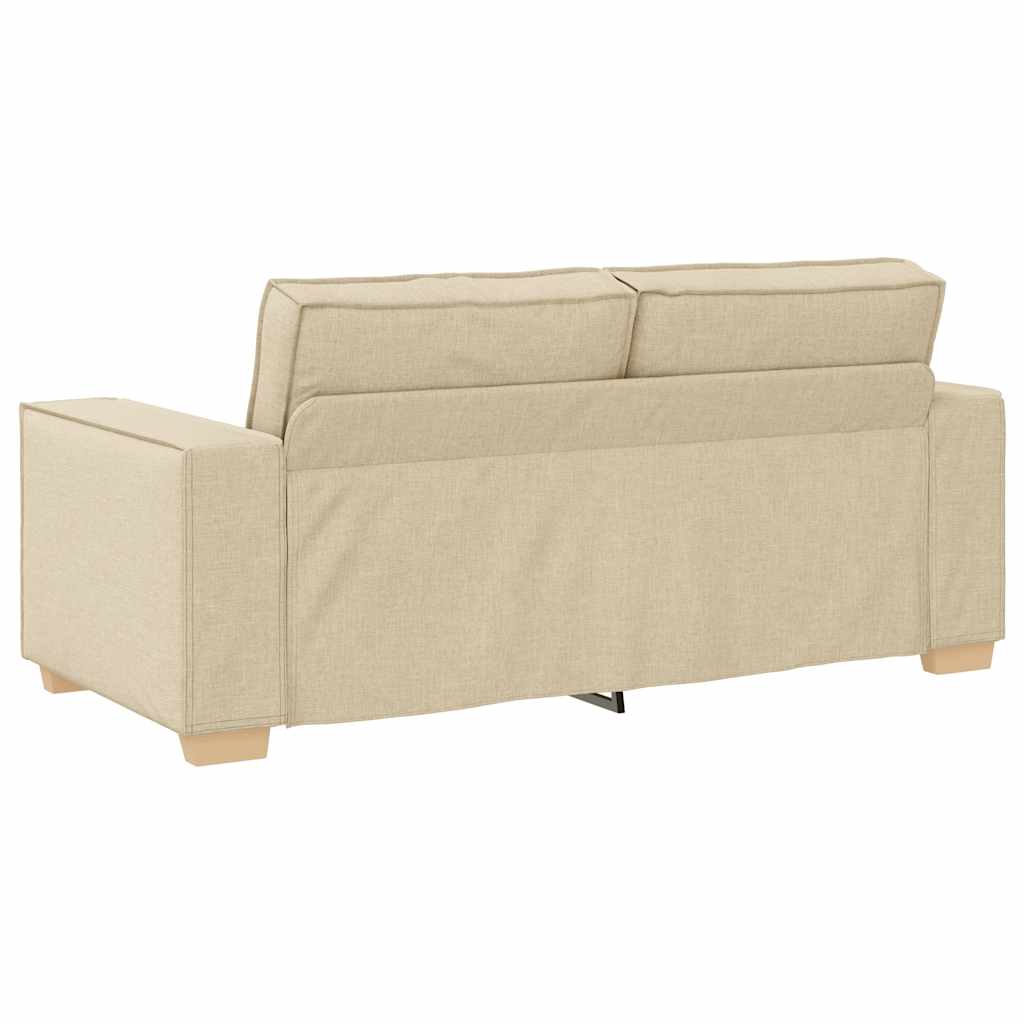 vidaXL Sofa 2-osobowa kremowa 180x78x84 cm Tkanina