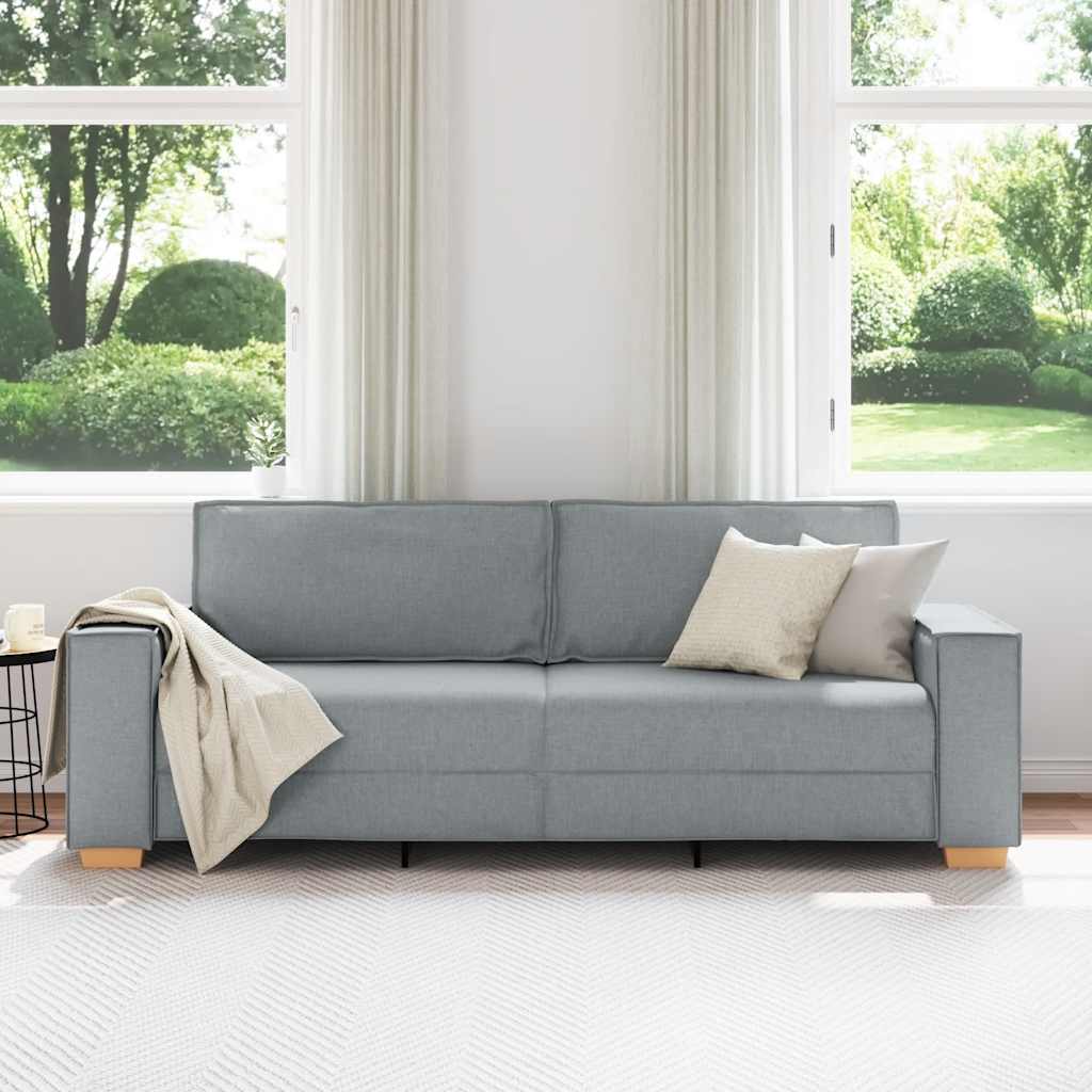 vidaXL Sofa 3-osobowa Jasnoszara 220x78x84 cm Tkanina