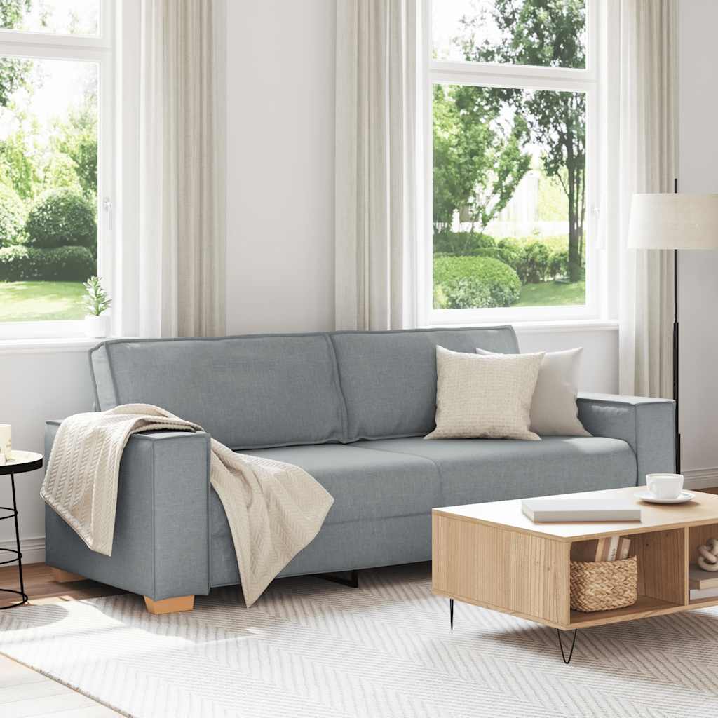 vidaXL Sofa 3-osobowa Jasnoszara 220x78x84 cm Tkanina