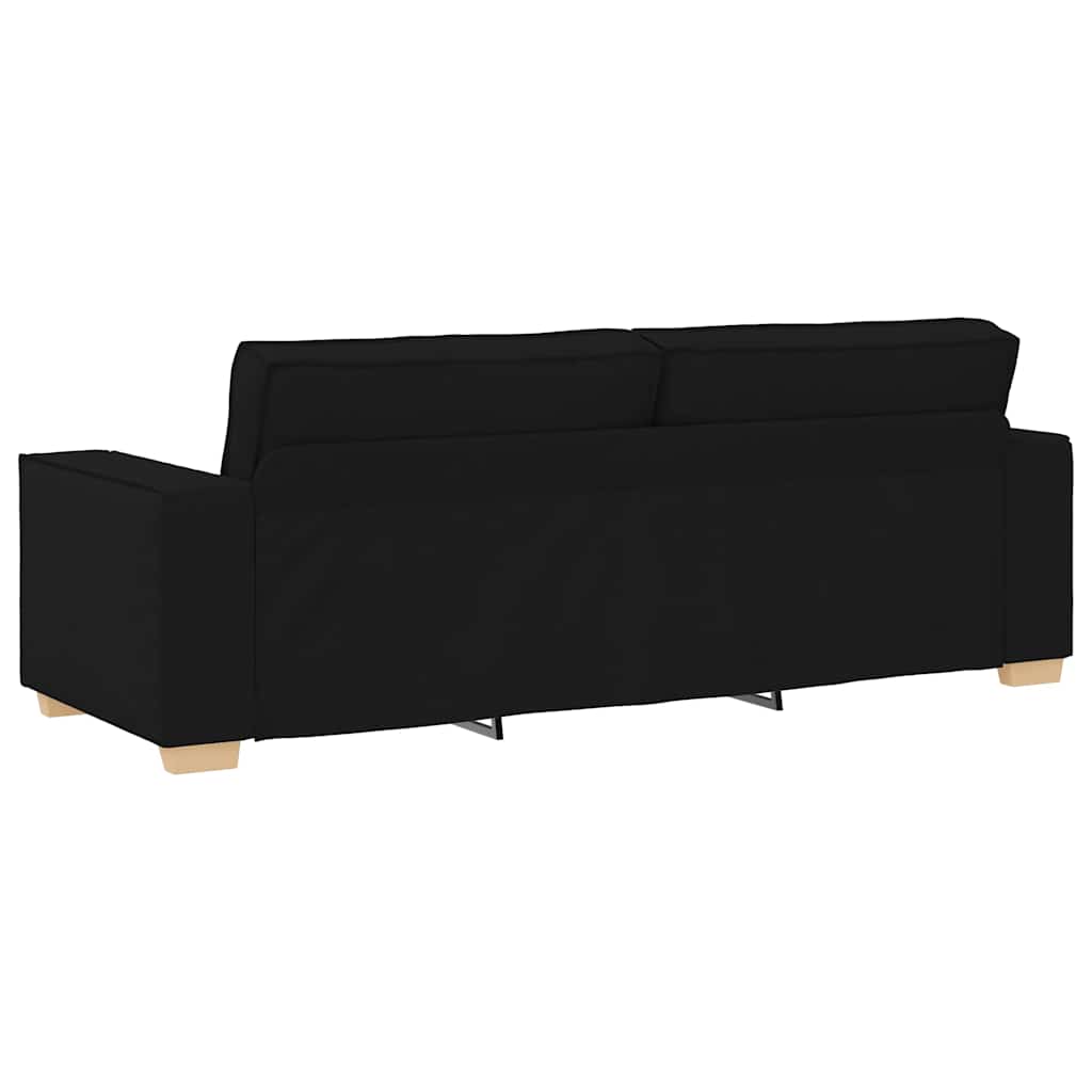 vidaXL Sofa 3-osobowa Czarna 220x78x84 cm Tkanina