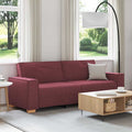 vidaXL Sofa 3-osobowa Czerwone wino 220 cm tkanina