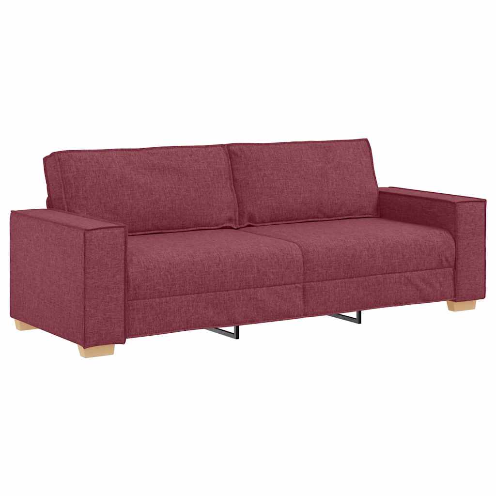 vidaXL Sofa 3-osobowa Czerwone wino 220 cm tkanina