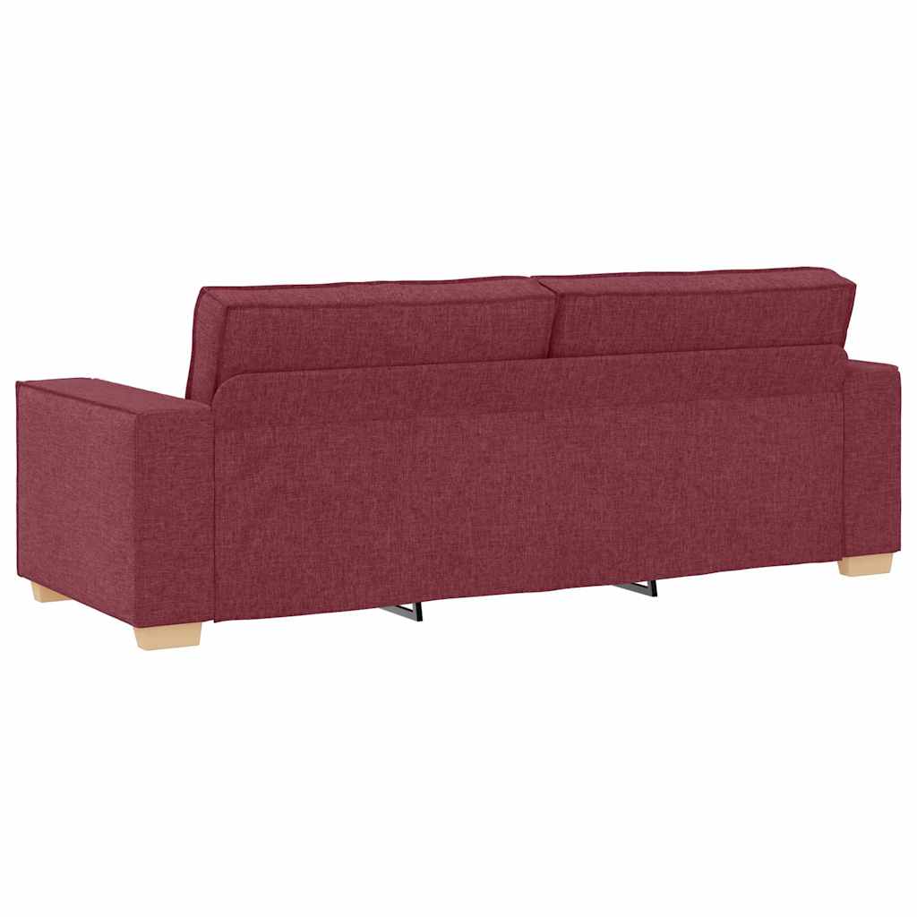 vidaXL Sofa 3-osobowa Czerwone wino 220 cm tkanina