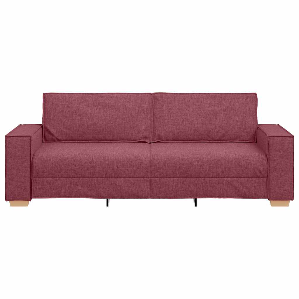 vidaXL Sofa 3-osobowa Czerwone wino 220 cm tkanina