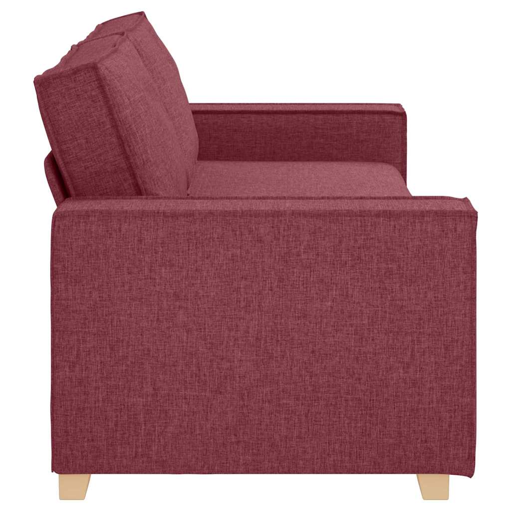 vidaXL Sofa 3-osobowa Czerwone wino 220 cm tkanina