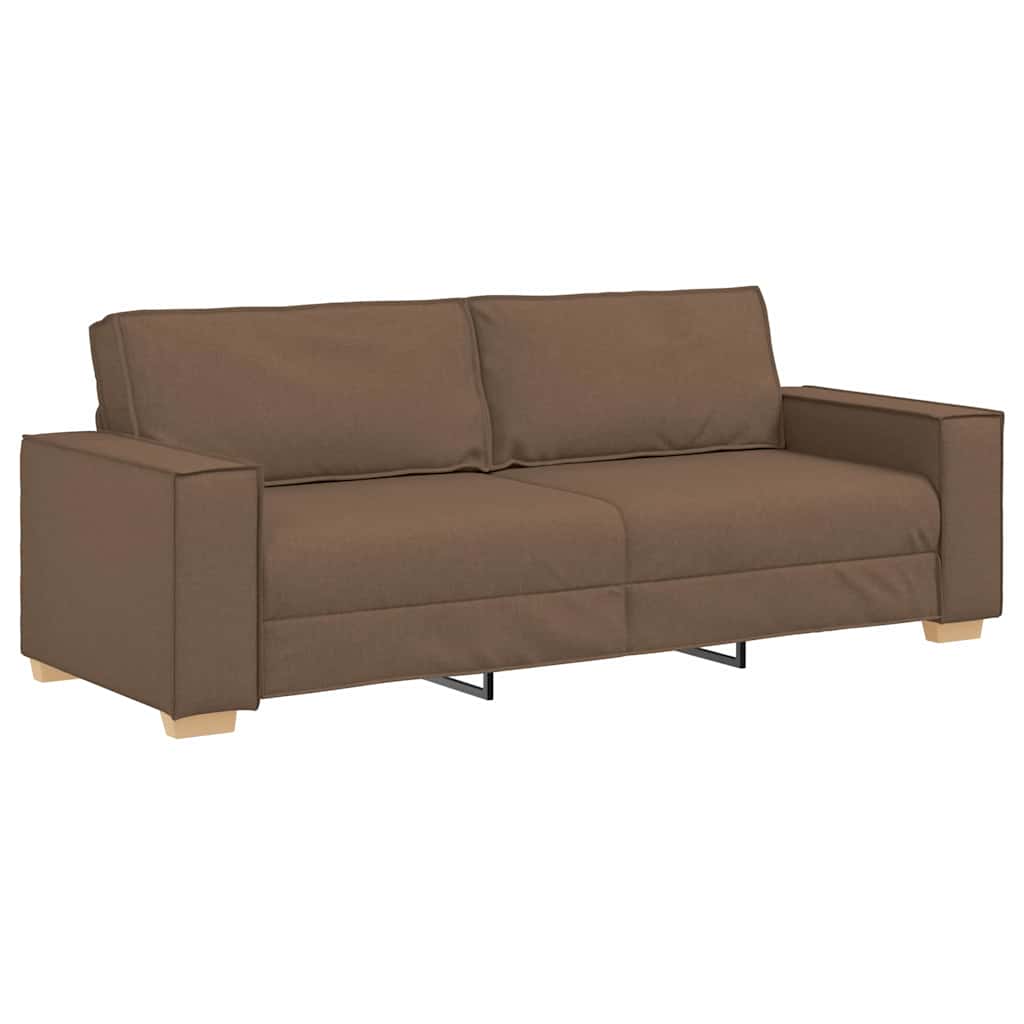 vidaXL Sofa 3-osobowa Brązowy 220 cm tkanina