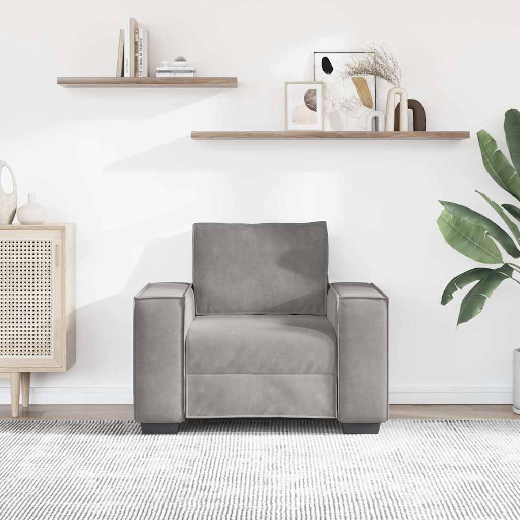 vidaXL Sofa Fotel Jasnoszary 100x78x84 cm Aksamit