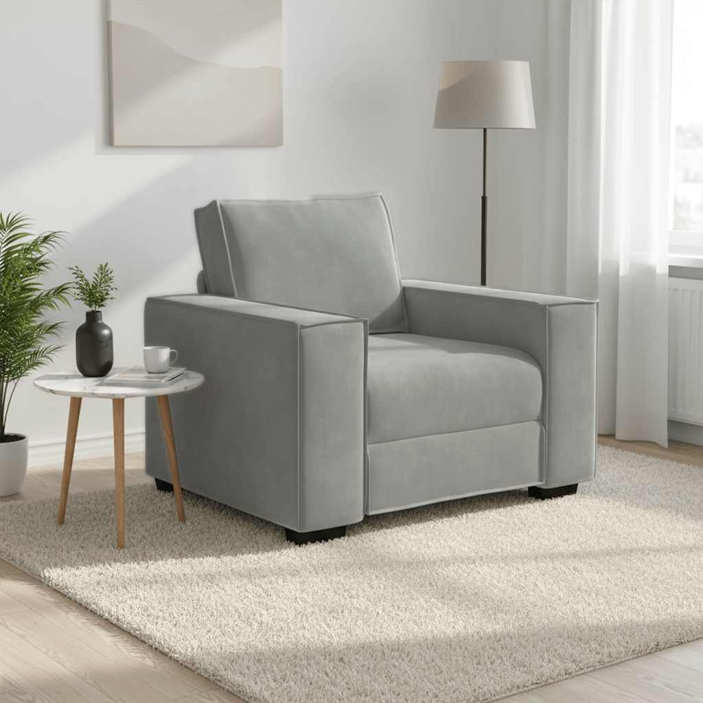 vidaXL Sofa Fotel Jasnoszary 100x78x84 cm Aksamit
