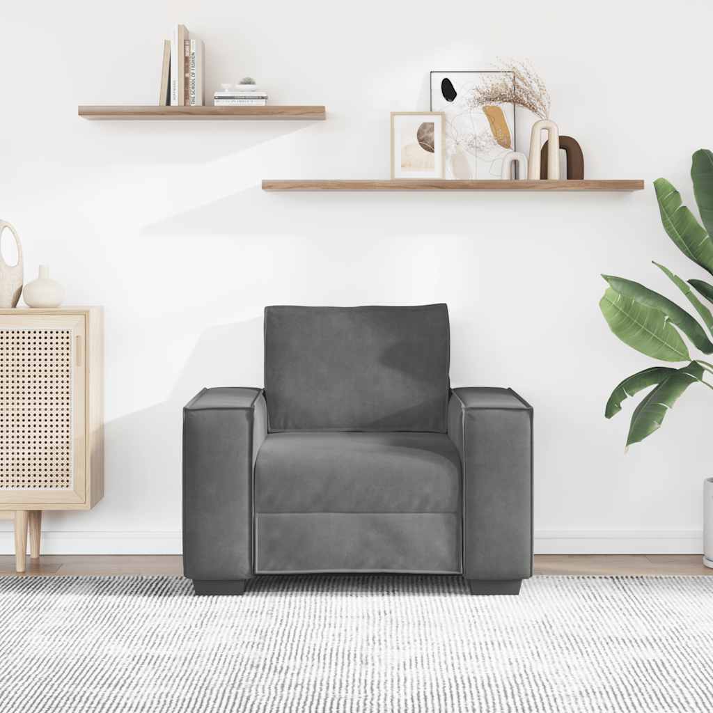 vidaXL Sofa Fotel Ciemnoszary 100x78x84 cm Aksamit
