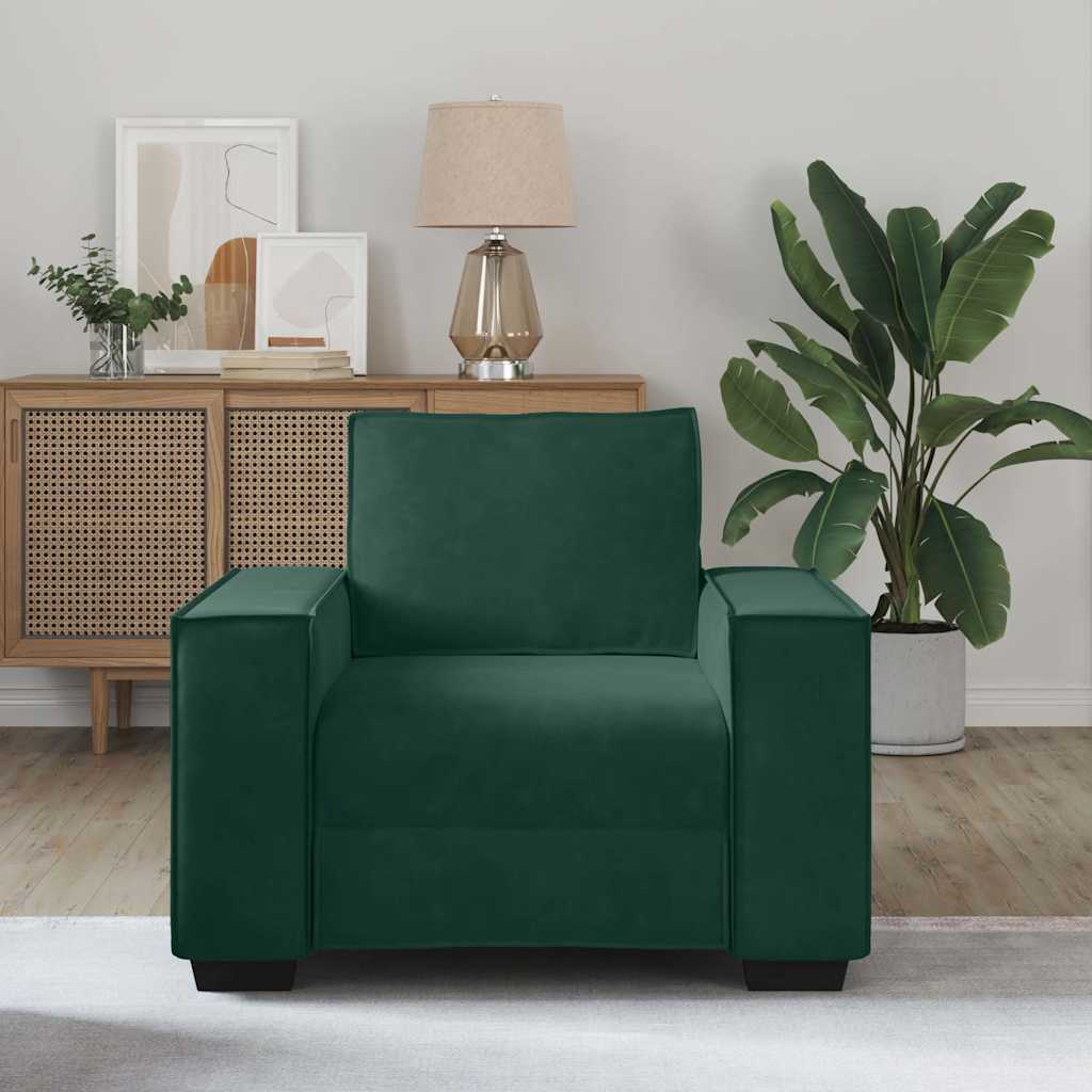 vidaXL Sofa Fotel Ciemnozielony 100x78x84 cm Aksamit