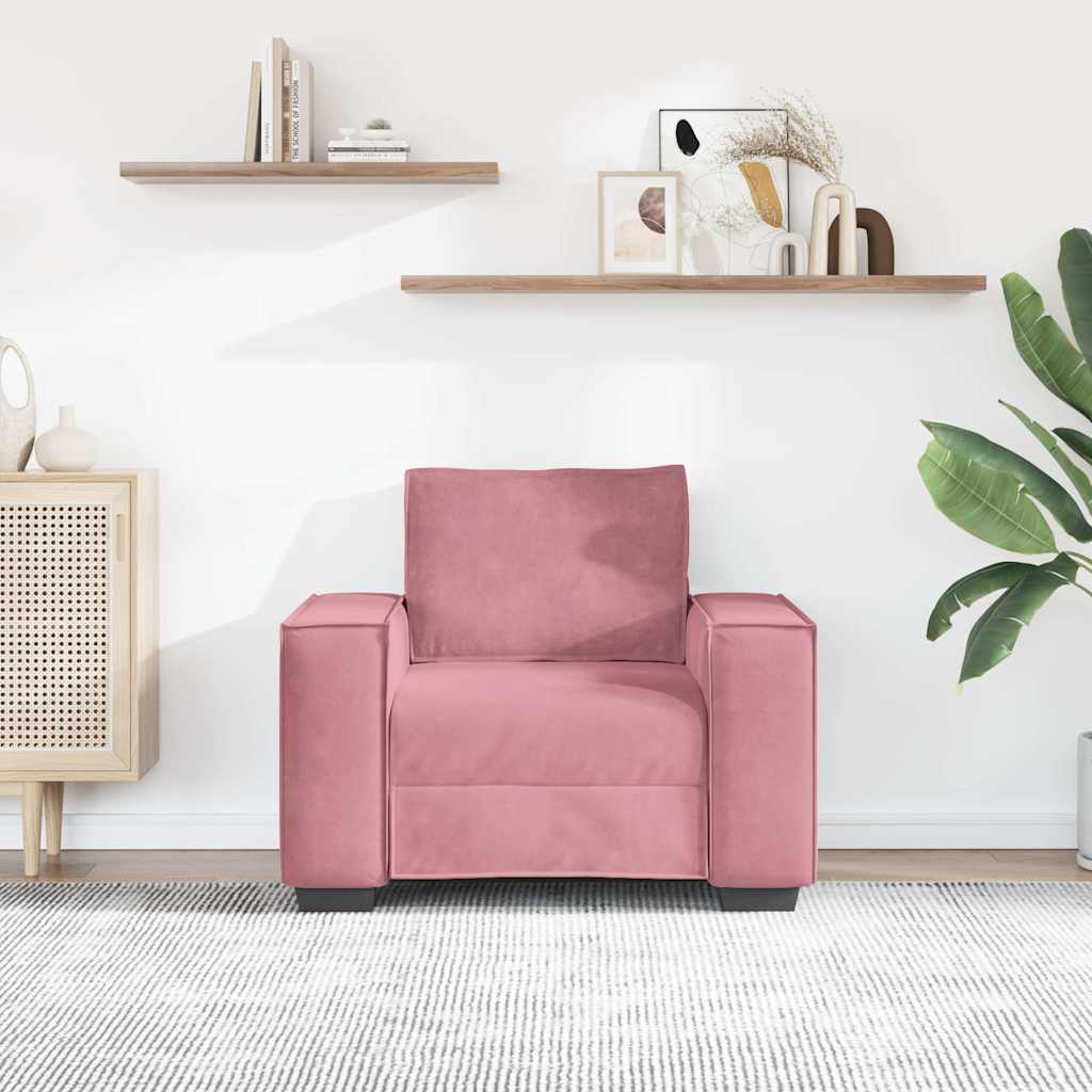 vidaXL Sofa Fotel Różowy 100x78x84 cm Aksamit