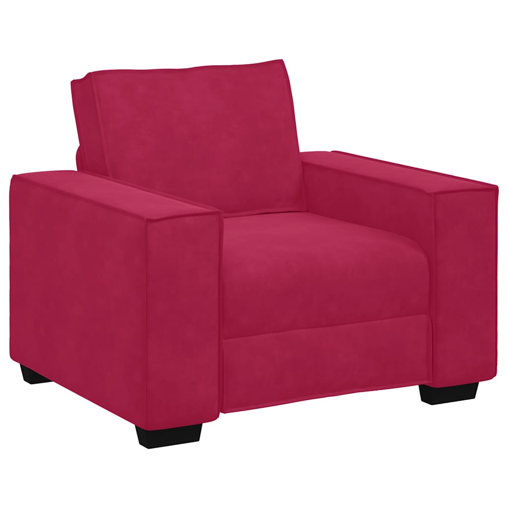 vidaXL Sofa Fotel Wino Czerwone 100x78x84 cm Aksamit