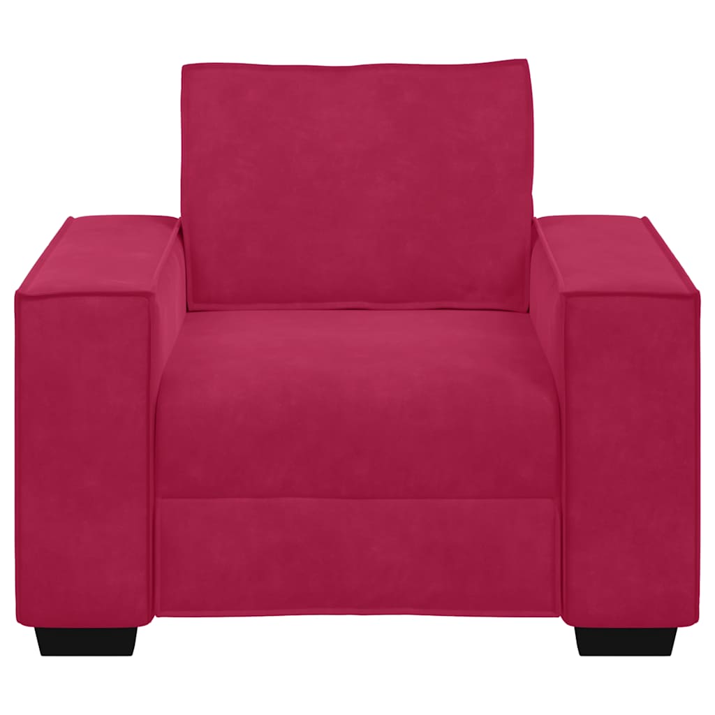 vidaXL Sofa Fotel Wino Czerwone 100x78x84 cm Aksamit