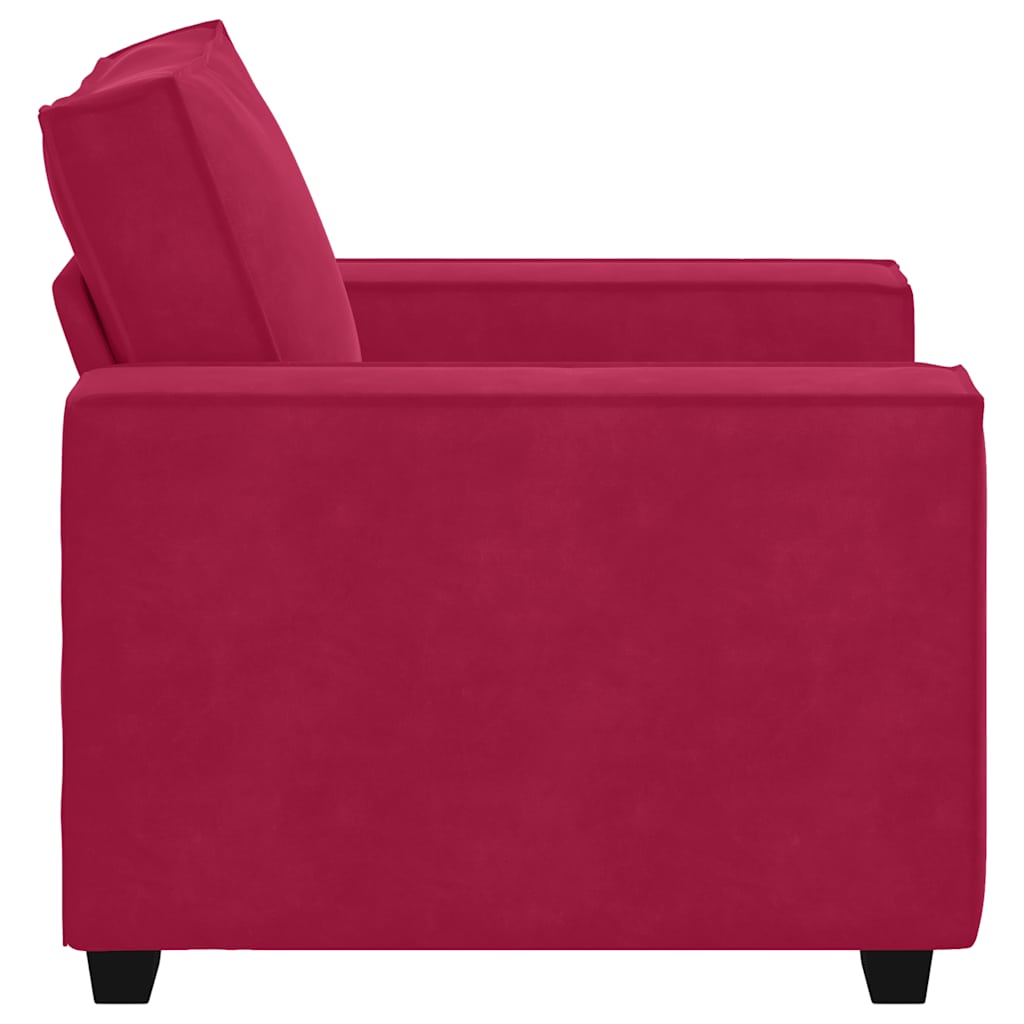 vidaXL Sofa Fotel Wino Czerwone 100x78x84 cm Aksamit