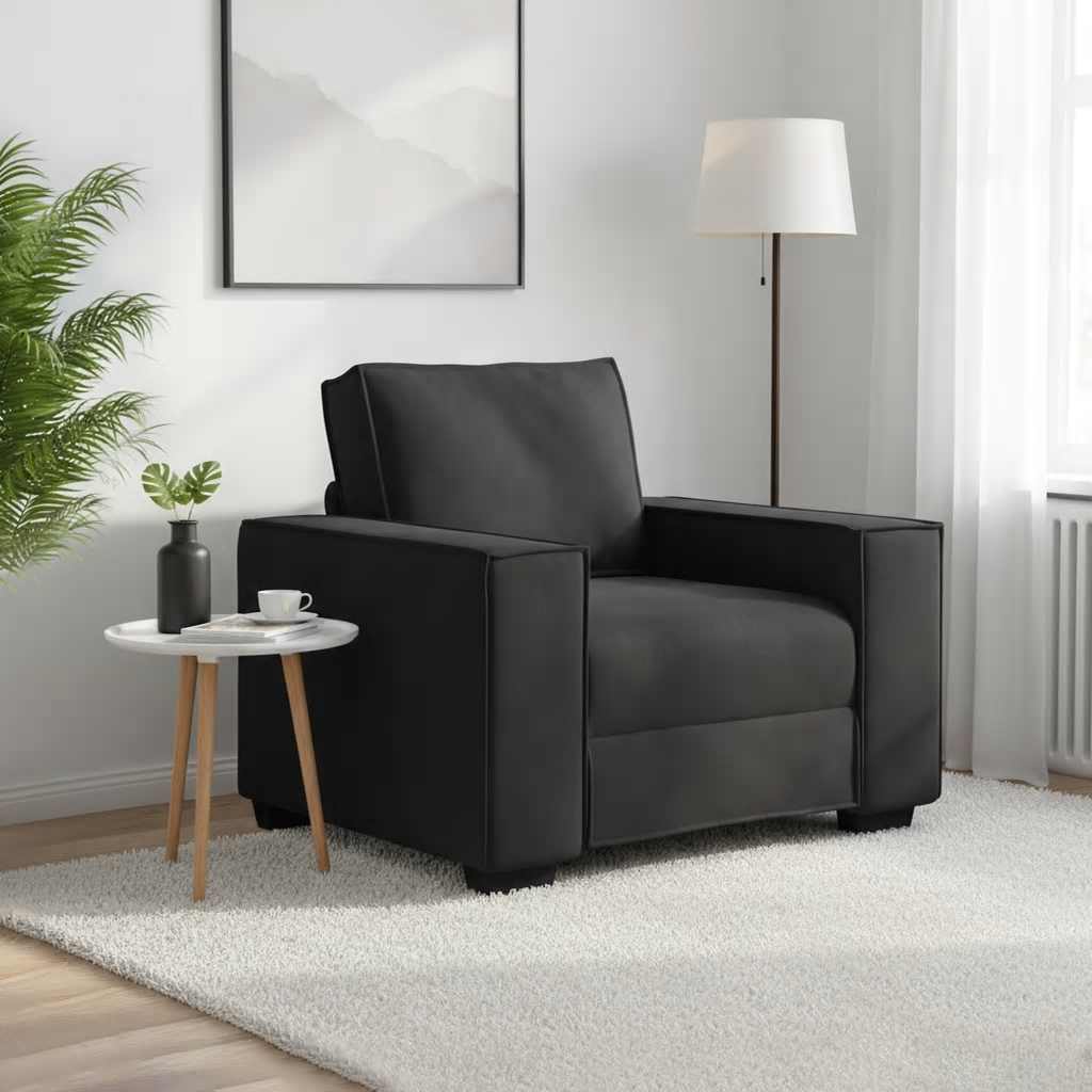vidaXL Sofa Fotel Czarny 100x78x84 cm Aksamit