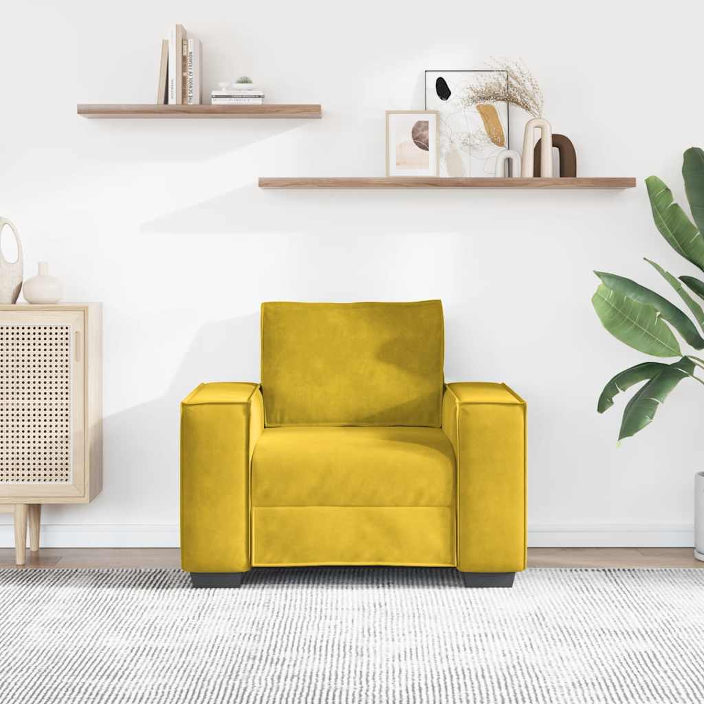 vidaXL Sofa Fotel Żółty 100x78x84 cm Aksamit