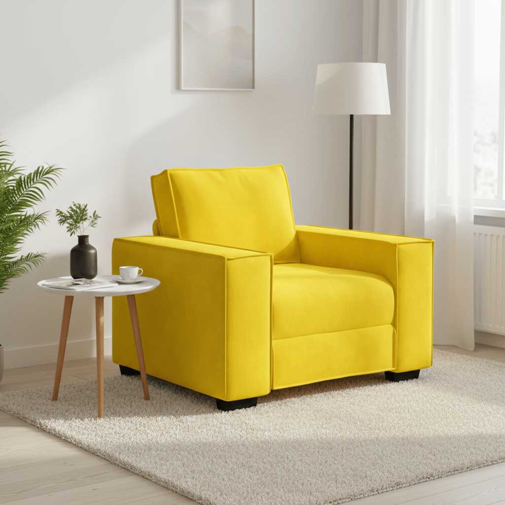 vidaXL Sofa Fotel Żółty 100x78x84 cm Aksamit