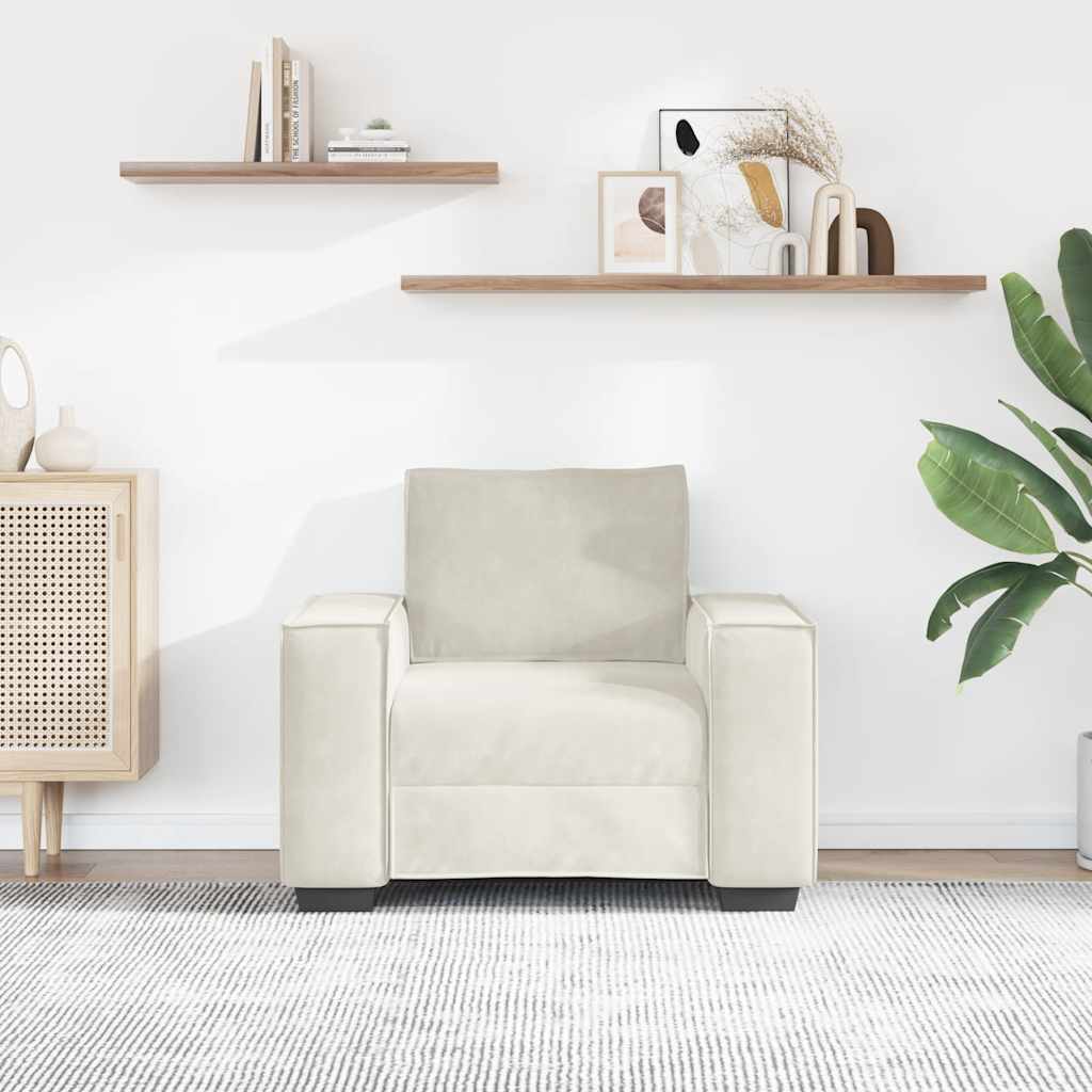 vidaXL Sofa Fotel Kremowy 100x78x84 cm Aksamit