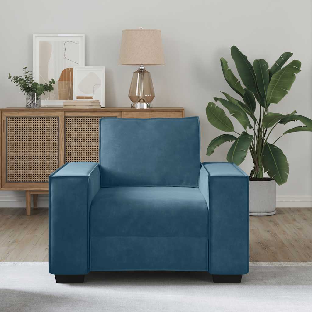 vidaXL Sofa Fotel Niebieski 100x78x84 cm Aksamit
