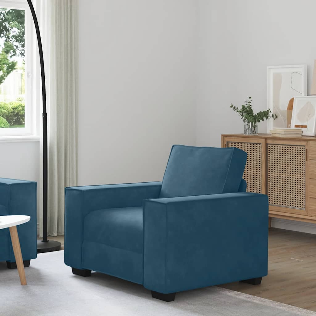 vidaXL Sofa Fotel Niebieski 100x78x84 cm Aksamit