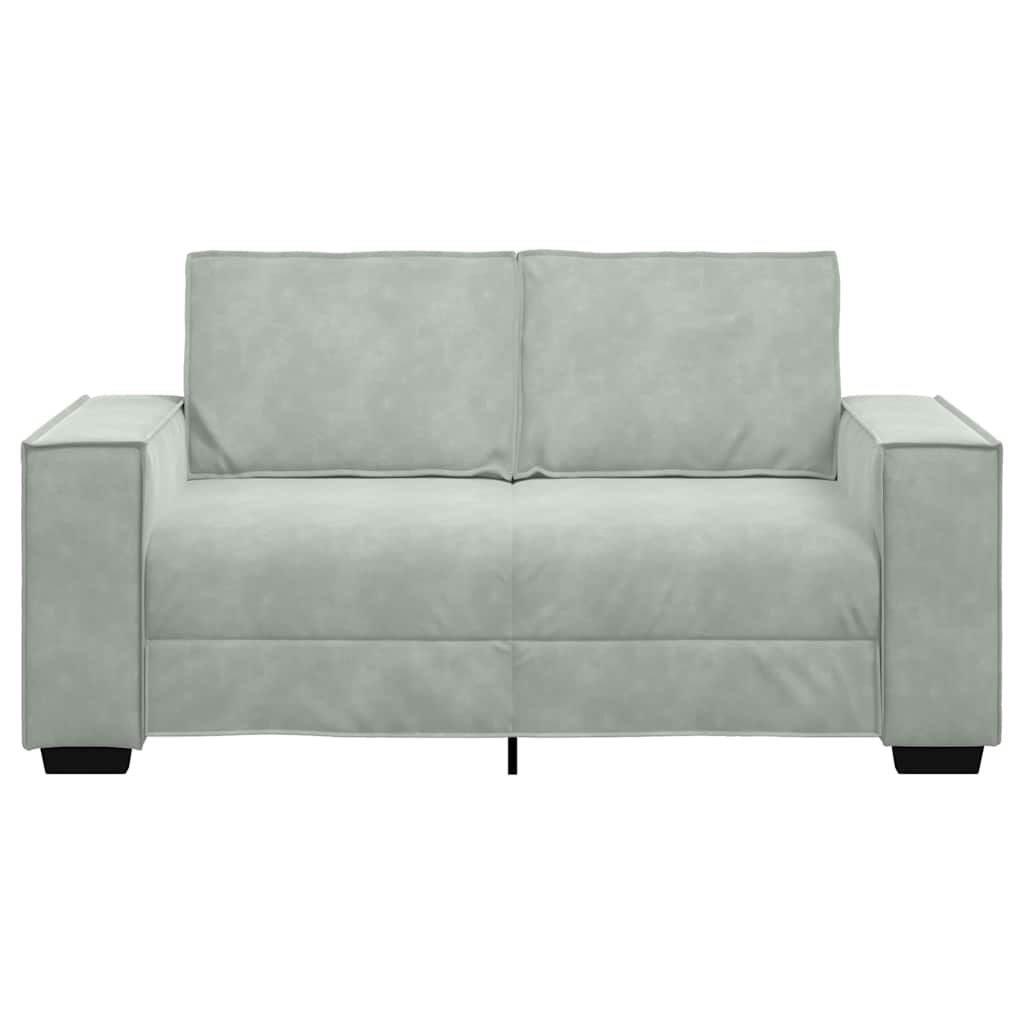 vidaXL Sofa 2-osobowa, jasnoszara, 160x78x84 cm, tapicerowana aksamitem