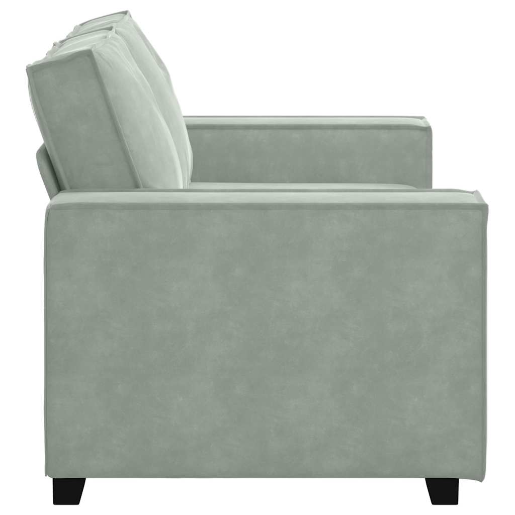 vidaXL Sofa 2-osobowa, jasnoszara, 160x78x84 cm, tapicerowana aksamitem