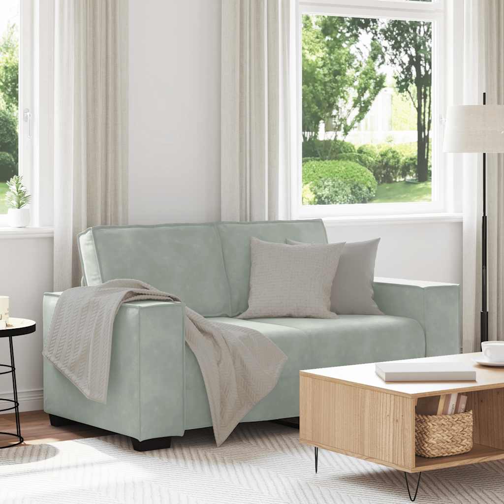 vidaXL Sofa 2-osobowa, jasnoszara, 160x78x84 cm, tapicerowana aksamitem