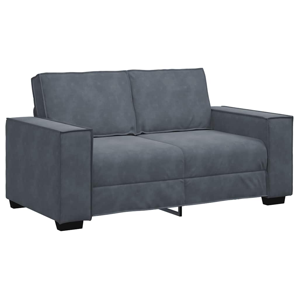 vidaXL Sofa 2-osobowa, ciemnoszary, 160x78x84 cm, tapicerowana aksamitem