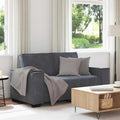 vidaXL Sofa 2-osobowa, ciemnoszary, 160x78x84 cm, tapicerowana aksamitem