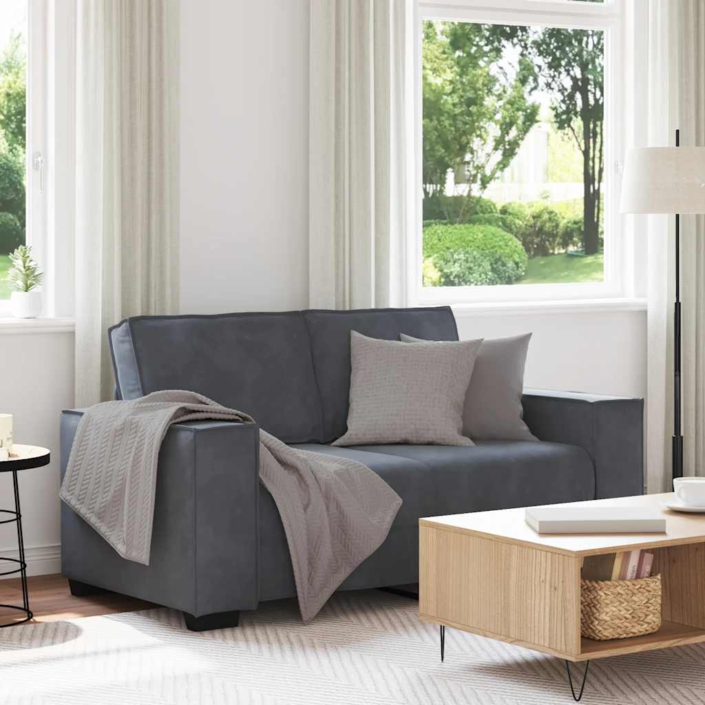 vidaXL Sofa 2-osobowa, ciemnoszary, 160x78x84 cm, tapicerowana aksamitem